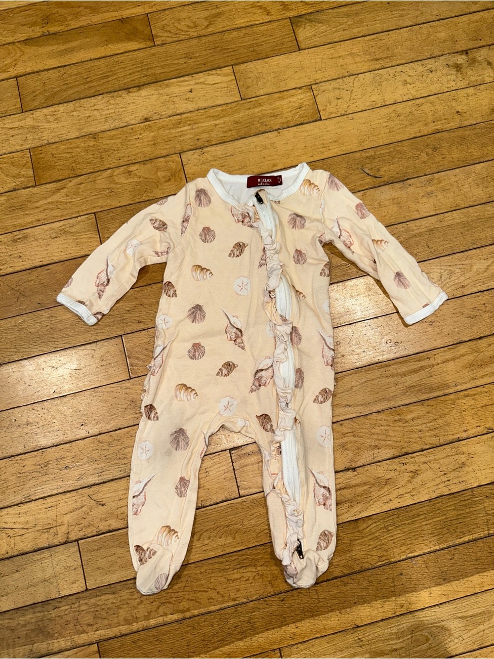 Baby Girl’s Milkbarn long sleeve footie pajama zip shells